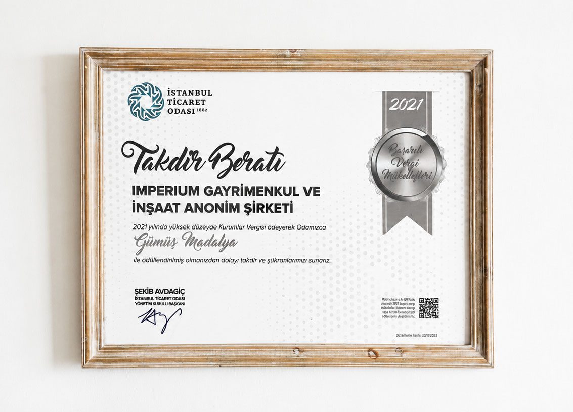 İstanbul Ticaret Odası Tarafından Gümüş Madalya ile Ödüllendirilmenin Gururunu Yaşıyoruz